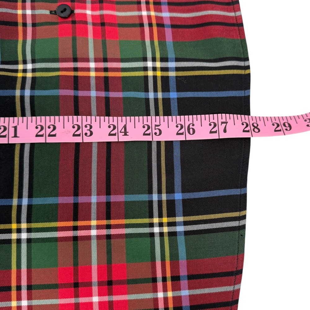 Foxcroft 18W Non-Iron Shaped Fit Plaid Button Up Shirt Red Green Cotton Tartan - Picture 4 of 8